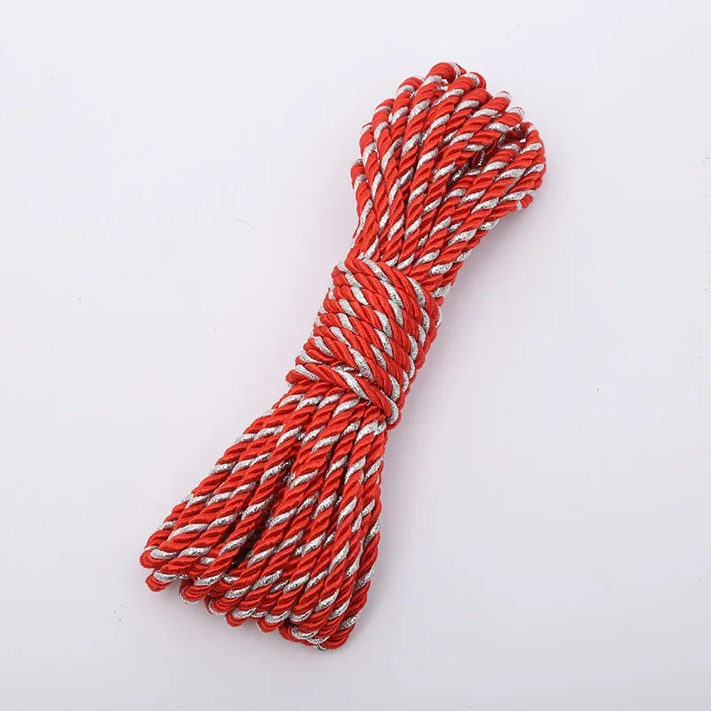 5 Meters/Lot 3/5mm 3 Strands Polyester Rope For Costume Jewelry Gift Box Decoration Rope DIY Handmade Home Textile Decoration