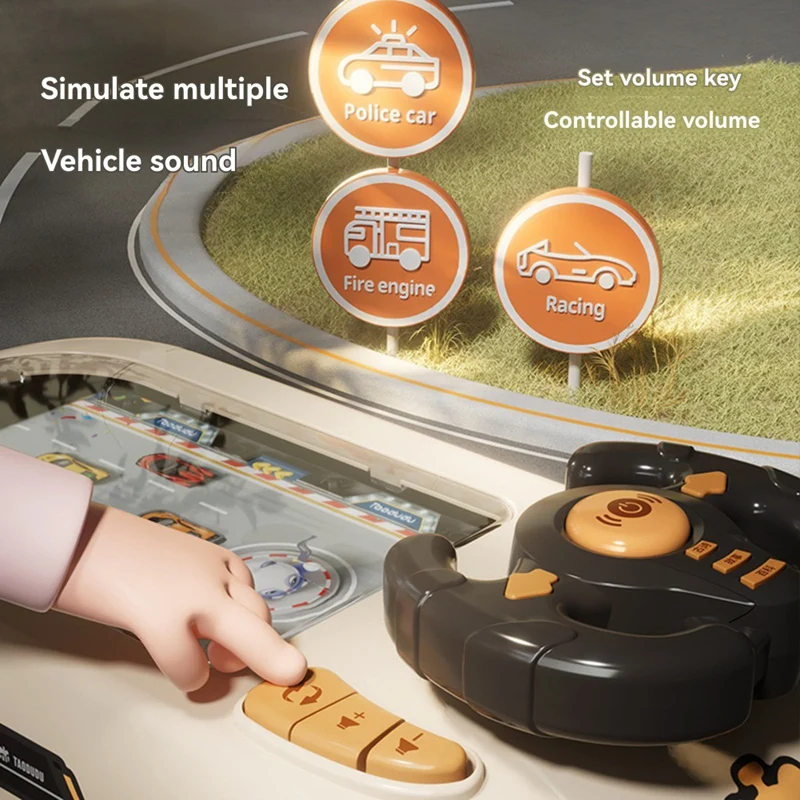 Симулятор вождения с музыкой и звуковыми эффектами автомобилей, интерактивная игрушка-симулятор, гоночный автомобиль, приключенческая игрушка для детей