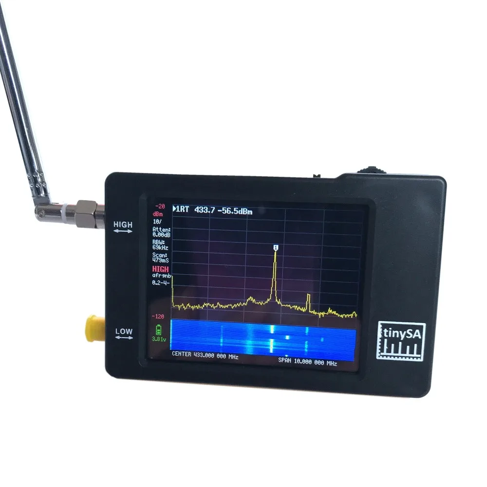 Tinysa original handheld minúsculo analisador de espectro 2.8 "tft display mf/hf/vhf uhf com bateria