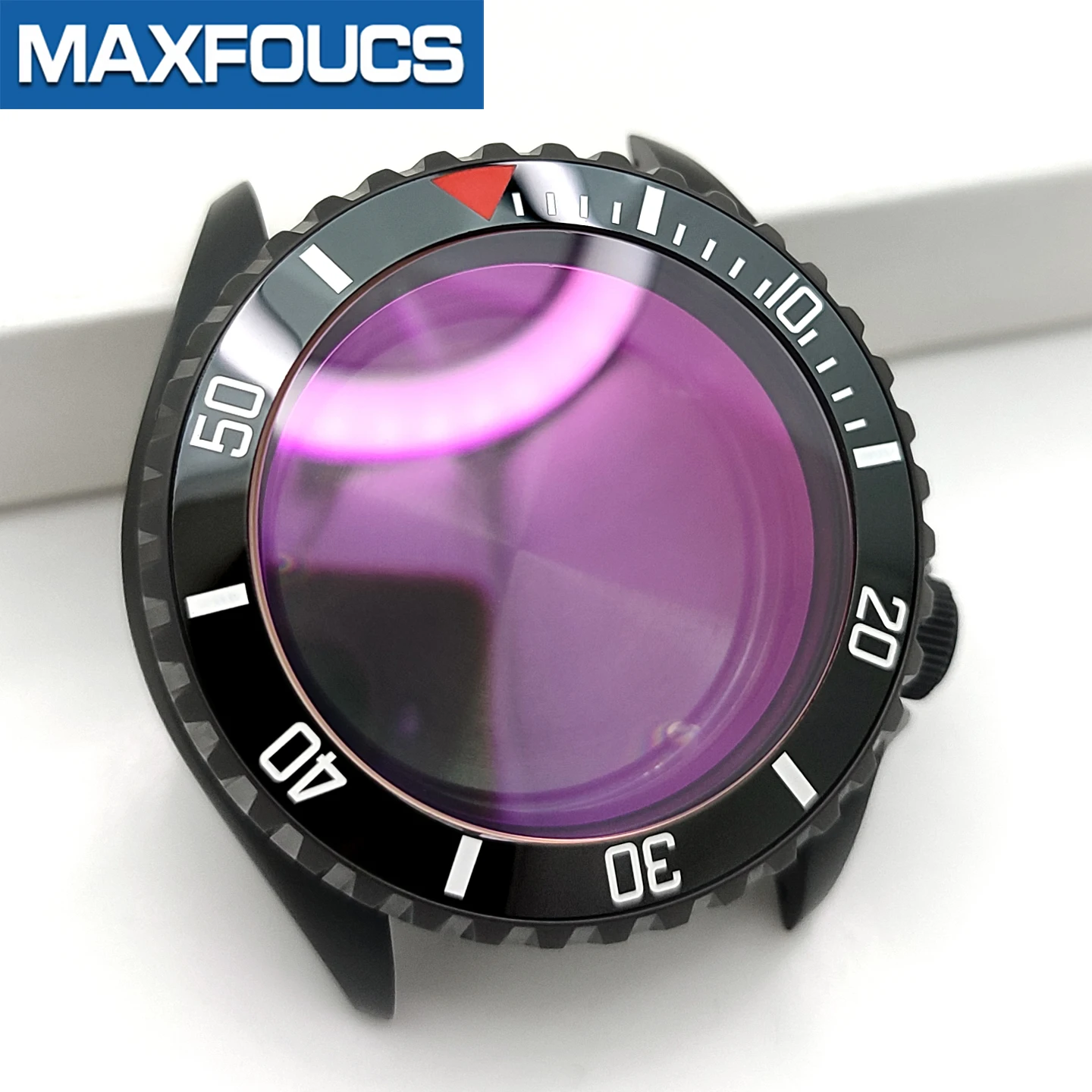 SKX NH 3.8 Schwarzes Mattes Uhrengehäuse-Set 4-Uhr-Position Edelstahl-Finish MOD NH36 Einsatz Saphirglas Kapitelring Kundenspezifische Teile – Detail 12