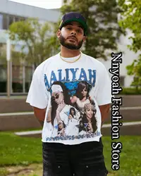 Aaliyah  Princess of R&B T-Shirt Men Women Summer Vintage Cotton Tops Tees Kids Fashion Short Sleeve Clothing Daily Streetwear