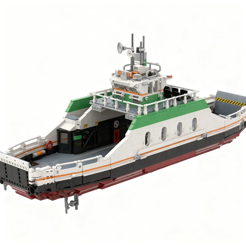 

2395PCS MOC City Champions Super Car Medium Sized Ferry Color Scheme Model Technology DIY Creative Assembly Bricks Display Gift