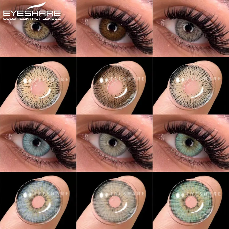 EYESHARE 2 Piezas de Lentes de Contacto Cosméticas de Color, Lentes de Contacto de Color Morado, Lentes de Contacto Azules, Lentes de Contacto Verdes