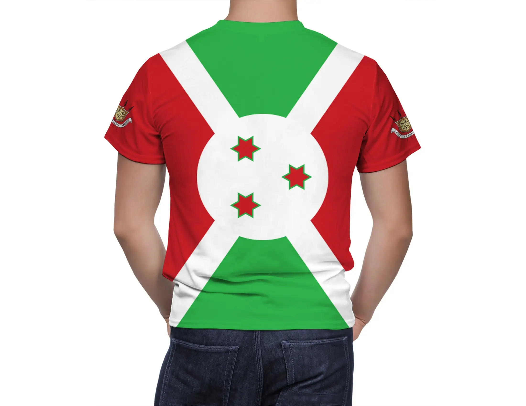 Vintage Burundi Flag T-shirt Men\'s 3D Printed Short Sleeve T Shirt Casual Street Tops Loose Funny T-shirts