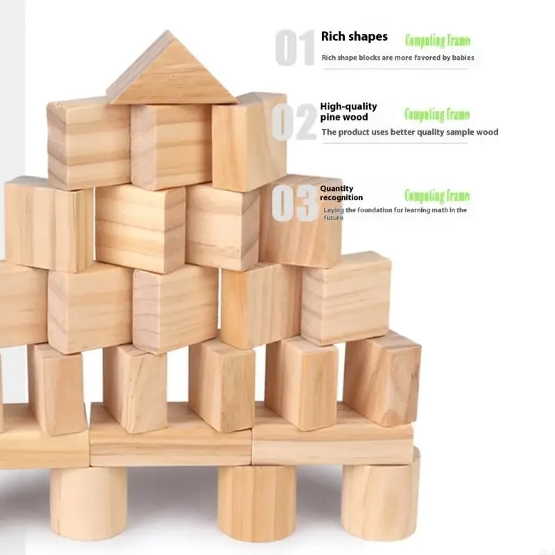 Building Blocks Set For Kids Interactive Learning Cognition Activity Game for Preschool Hand Eye Coordination 15UB