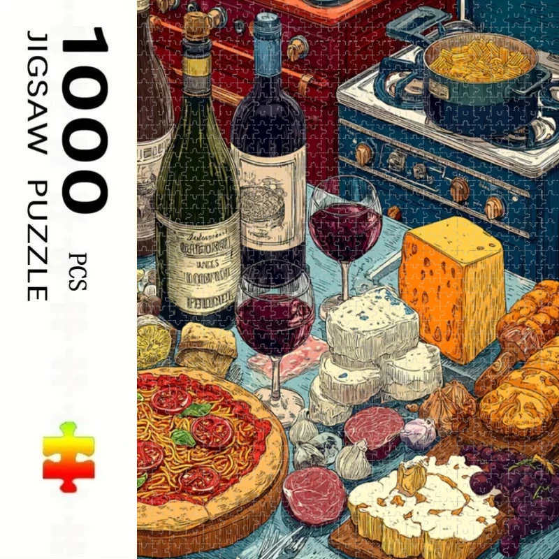 500 PCS Jigsaw Puzzle Framed Italian Food Perfect for DIY Creative Fun with Family,Gift ,teasing Toy