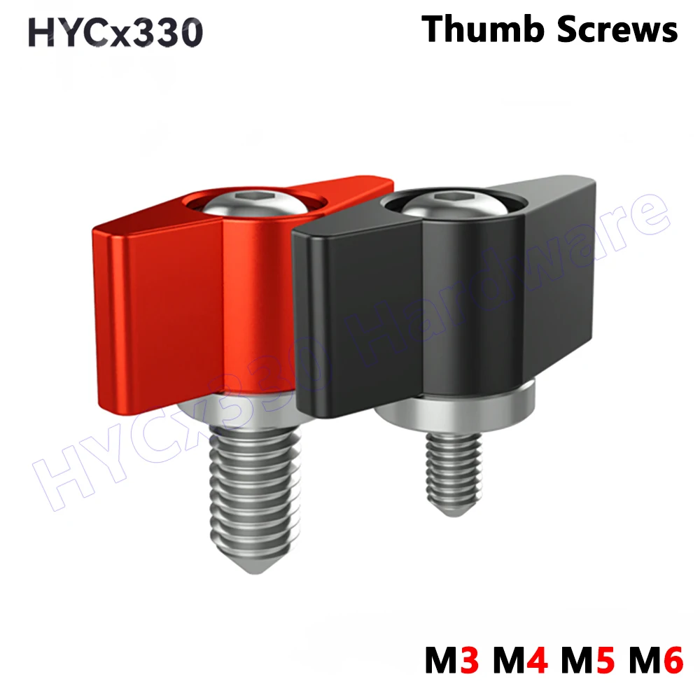 Thumb Screws M3 M4 M5 M6, Aluminum Alloy T Shape Screws, Adjustable Handle Knob Tighten Screw for DSLR SLR Rail Rod Slider