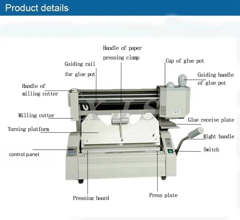 Manual Desktop Automatic Hot Melt Glue Hardcover Book Binding Machine For Office