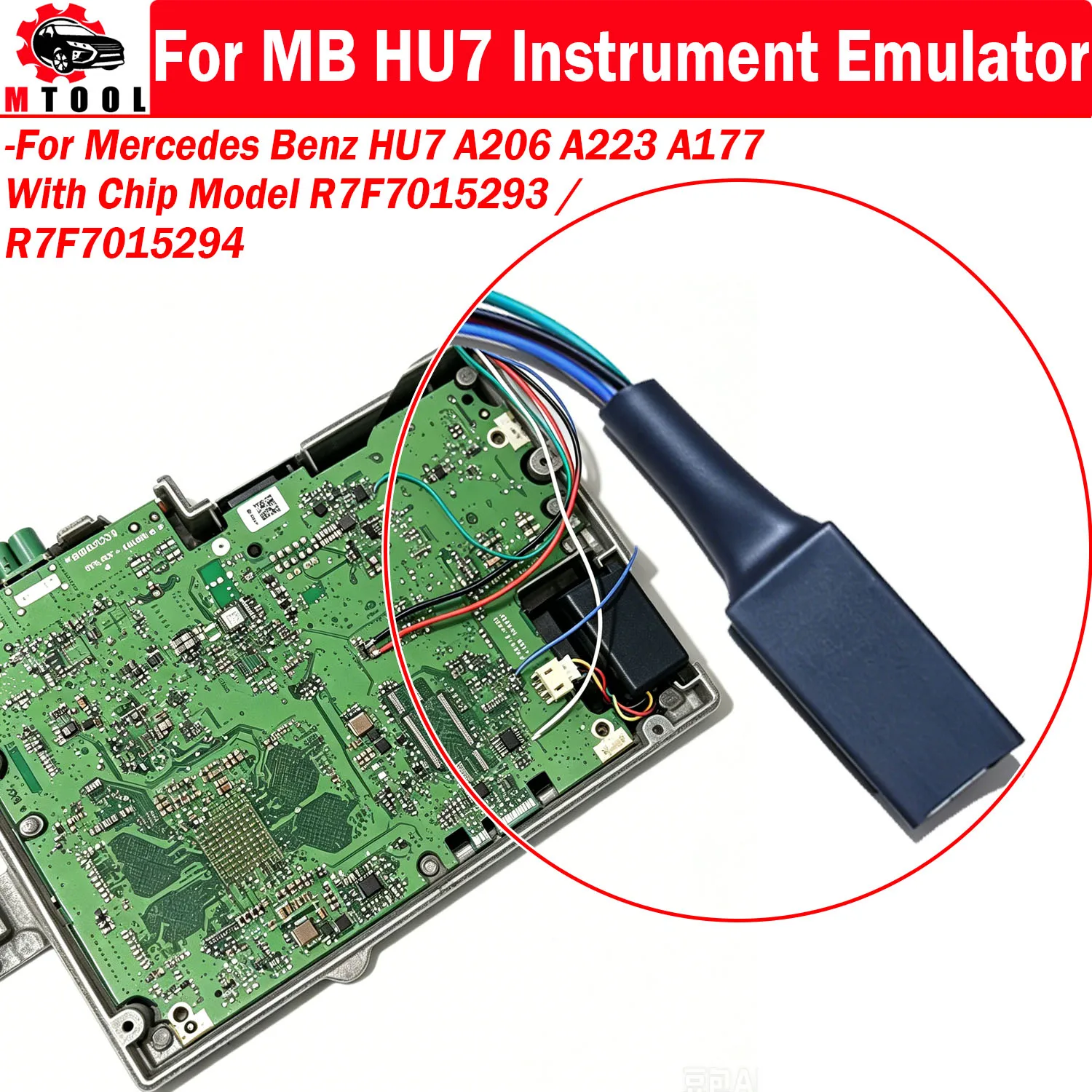 For Mercedes Benz MB HU7 Instrument Emulator for A206 A223 A177 with Chip Model R7F7015293/ R7F7015294 Mileage