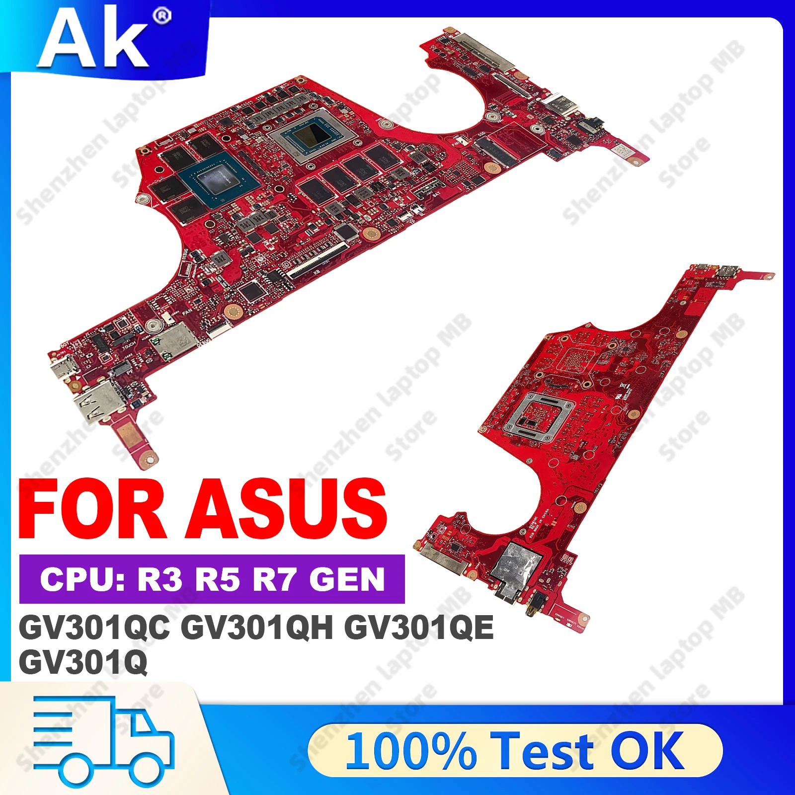 GV301QH Laptop Motherboard For ASUS ROG GV301QE GV301QC GV301Q Notebook Mainboard CPU R5-5600 R7-5800 R9-5900H 100% Tests OK