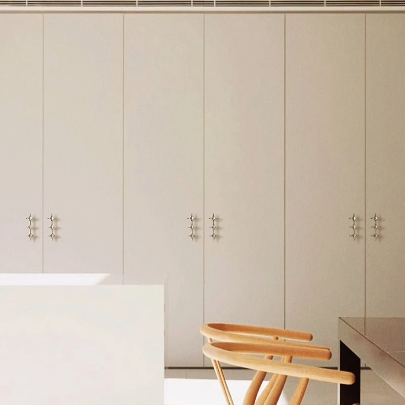 Türgriffe für Möbelbeschläge, Silber, Massives Messing, Kleiderschrank- und Schrankgriffe, Minimalistische Schrankgriffe – Detail 6