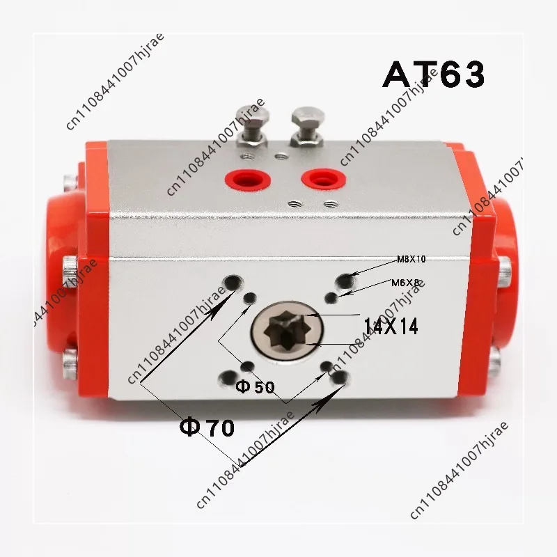 Professional AT series pneumatic rotary AT63 Octagonal shaft double acting actuator Pneumatic head dual action