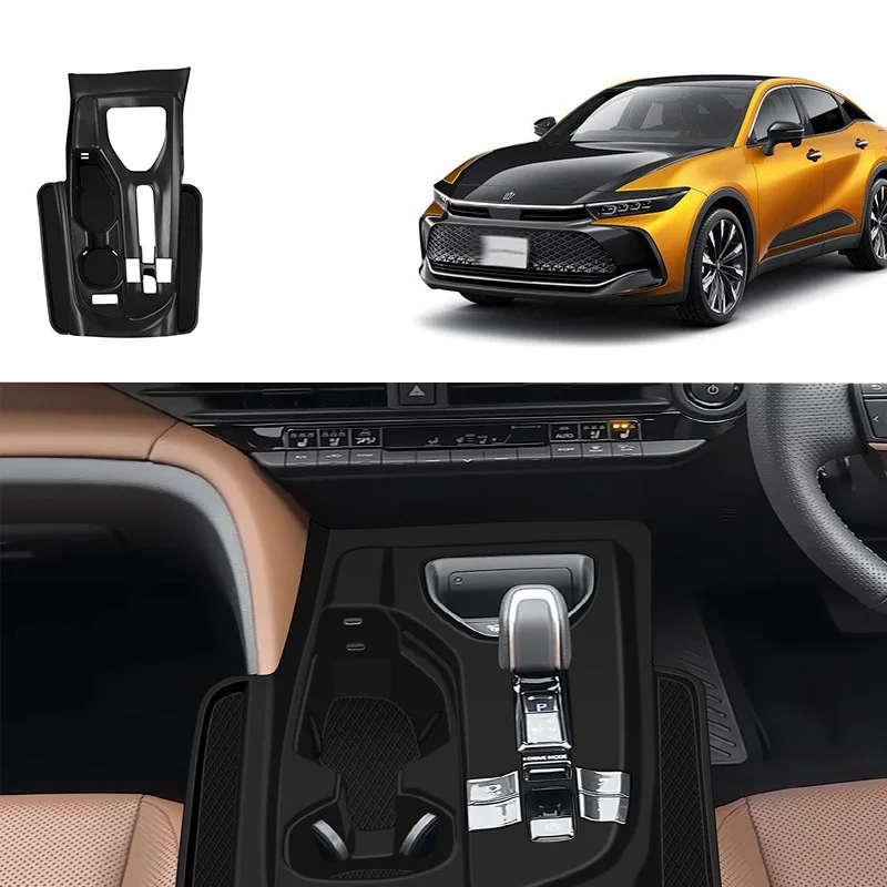 

RHD для Toyota Crown Cossover 2023-2025, силиконовая панель центрального управления переключением передач, чашка для воды, ящик для хранения, аксессуары для интерьера