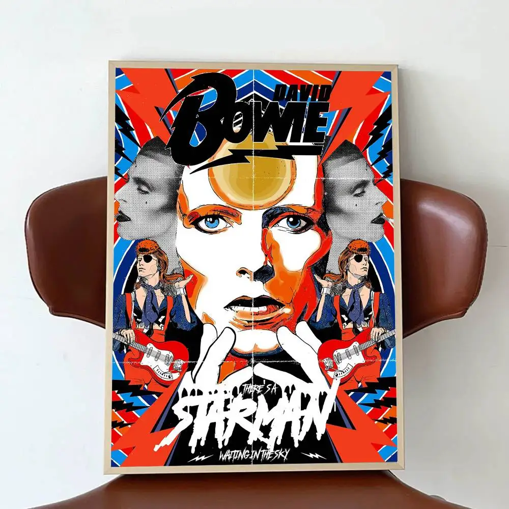 Retro Singer D-David B-Bowie Classic Vintage Posters Decoracion Painting Wall Art White Kraft Paper Kawaii Room Decor