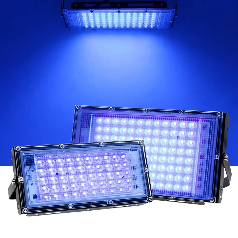 Home Decor Effect Light UV Floodlight 50W/100W 395nm UV Lamp 120 Glow UV Stage Lamp Bar