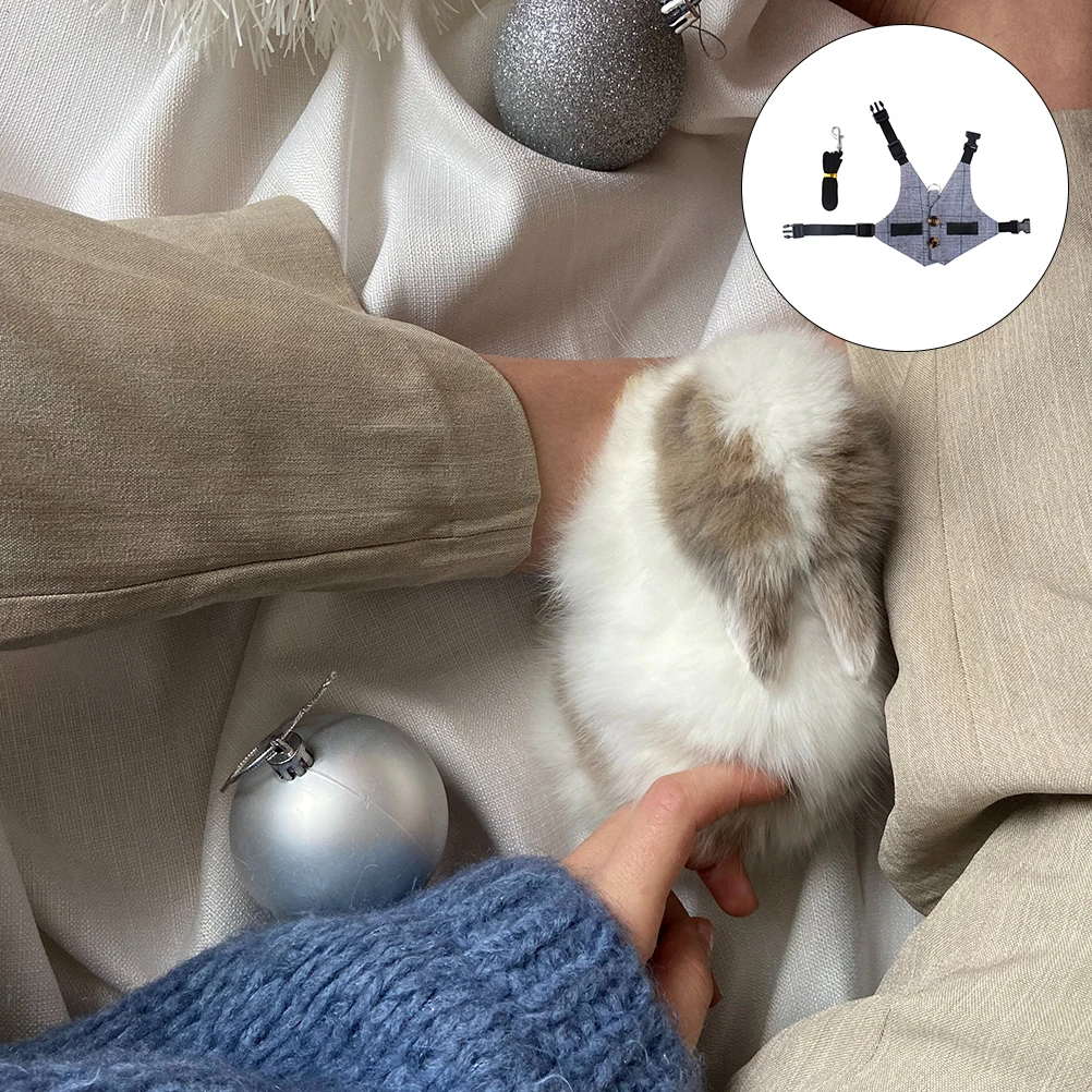 

Rabbit Suit Bunny Harness Vest Adjustable Clothes Lightweight Portable Pet Accessories Durable Comfortable Rabbit Garment
