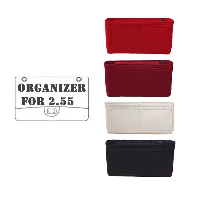 2.55 Insert organizer Bag Felt Women Makeup Bag liner Travel Organizer Portable Cosmetic Bag Shaper