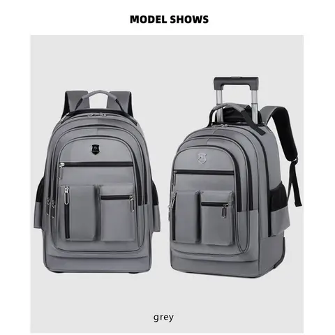 Professionele rolrugzak met laptopvak en wielen voor zakenreizen en woon-werkverkeer - Handbagage voor