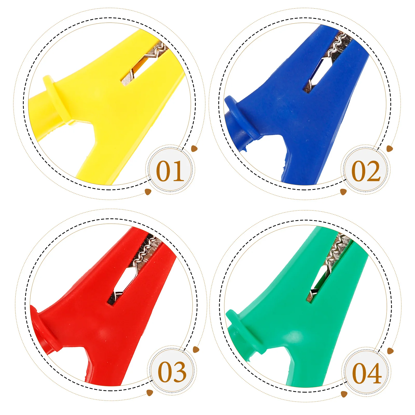 

5Pcs Alligator Clips Electrical Insulated Copper Testing Clamps Clips for Electric Test Leads Alligator Clamps