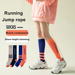 Calzini calzini al polpaccio da donna Fitness Running sport quotidiano elastico dimagrante bella gamba autunno inverno estate JK protezione dalla pressione