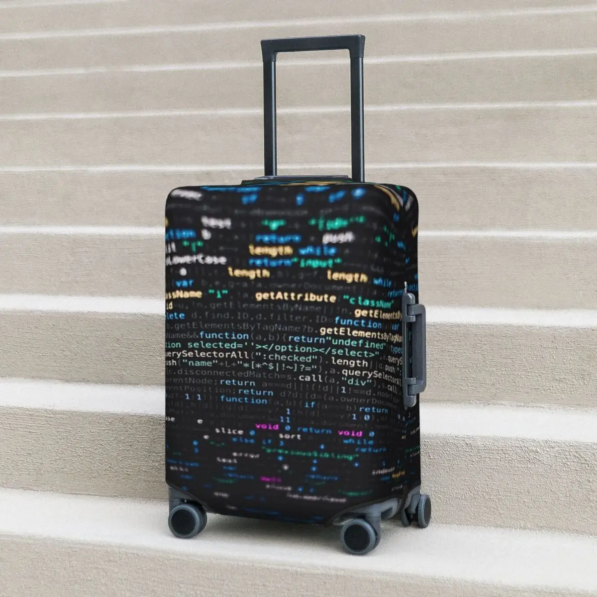 

Программный разработчик, код программирования на черном фоне, чехол для чемодана, защитные эластичные защитные чехлы для багажа