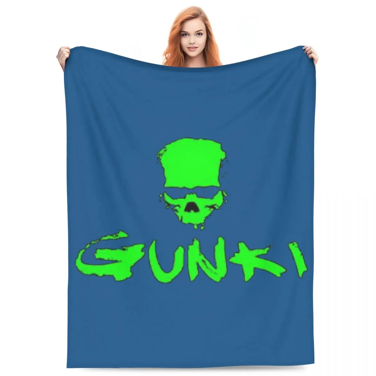

Одеяла с логотипом Gunki для рыбалки и черепа, мягкие теплые фланелевые одеяла для кровати, пикника, путешествий, домашнего дивана