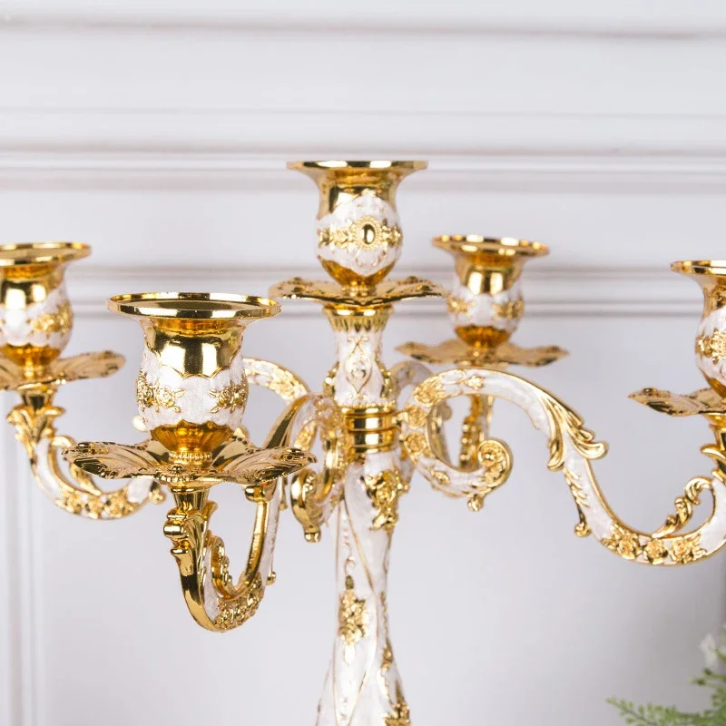 Nordic Vintage 3 Arm Candle Holders Wedding Centerpieces for Tables Zinc Alloy 5 Arm Candle Holders Luxury Home Decor Accessory