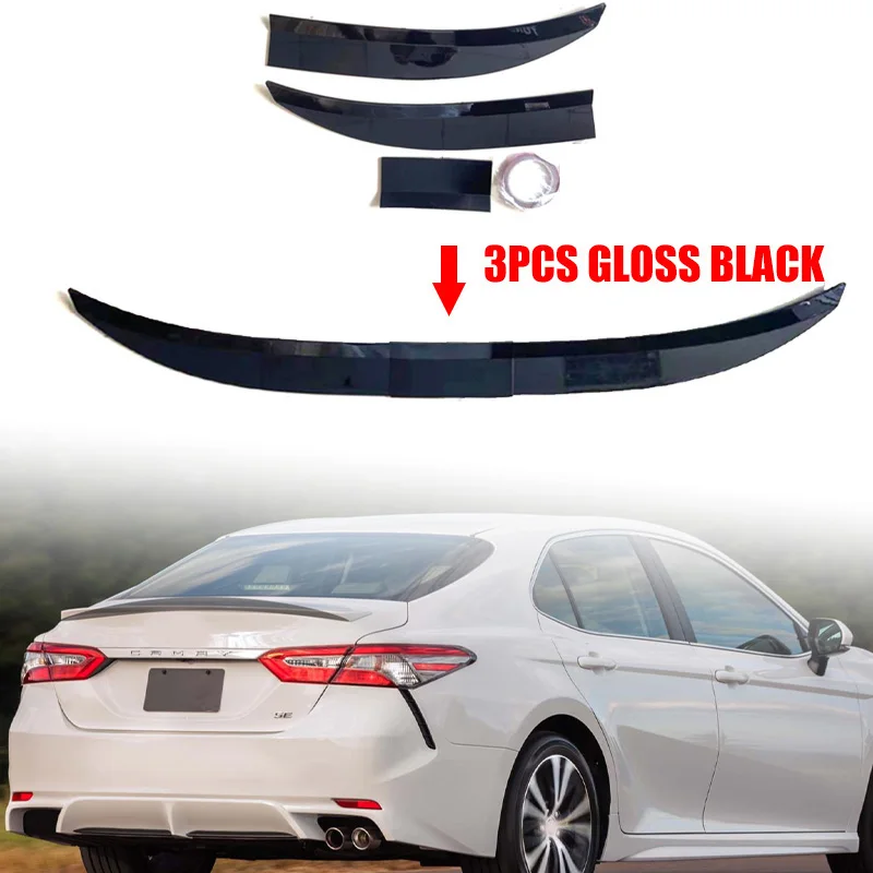 

New Style Universal 3pcs Sedan Rear Trunk Tail Rear Wing Spoiler Adjustable DIY Refit Boot Wings Spoiler Car Accessory