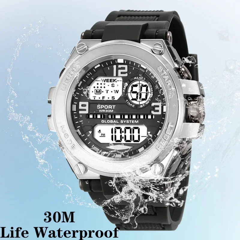 Men\'s Sports Watches 30M Waterproof Multifunction Clock Outdoor Military Digital Watch Smart Electronic Wristwatch for man Kids