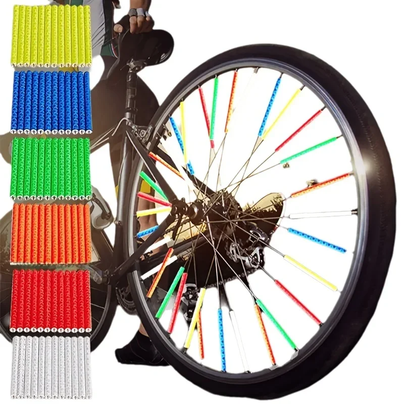 

Bicycle Wheel Spoked Protector 12pc Bicycle Wheel Rim Spoke Clip Night Safety Warning Light Bicycle Reflective Reflector Strip