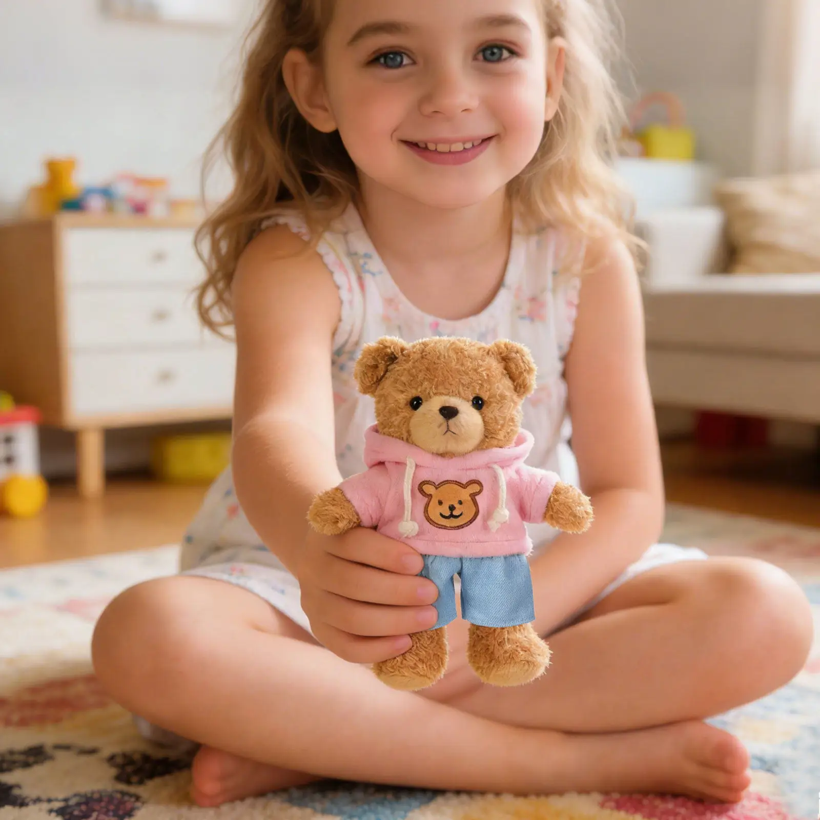 

1 set Bear Outfit 20Cm Replacement Hoodie Soft Costume For Animals Kids Play Bear Clothes For Stuffed Animal Tiny Outfits