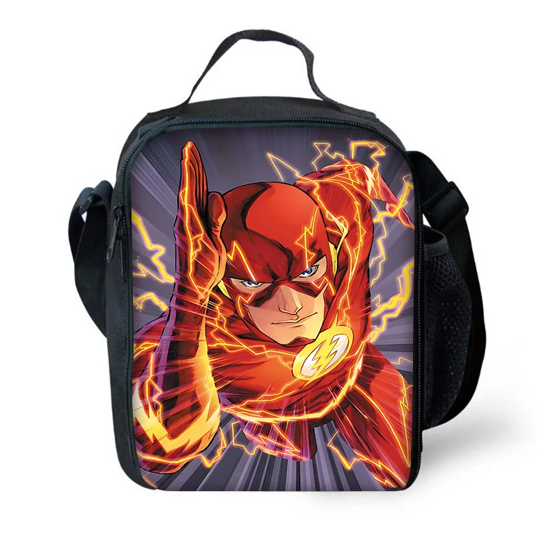 Marvel Cartoon Super Flash Child Large Capacity Bag for Boy and Girl Student Outdoor Picnic Resuable Thermal Cooler Lunch Box