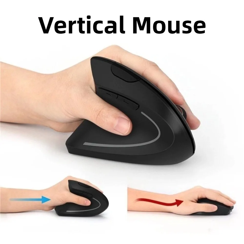 Moda 2.4g mouse vertical luminoso silencioso vertical com fio mouse botões mudo computador portátil ratos escritório