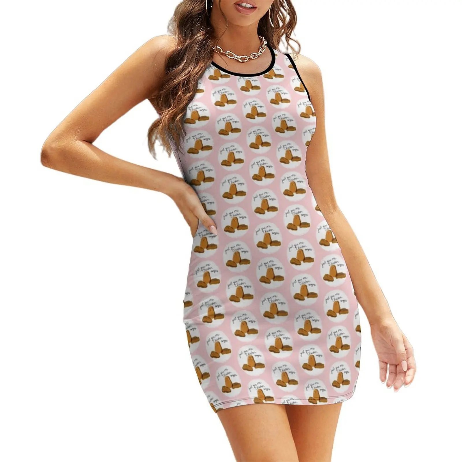

Kawaii chicken nuggets Sleeveless Sundress clothes for woman dresses women summer 2025 Female dress elegant dresses for women