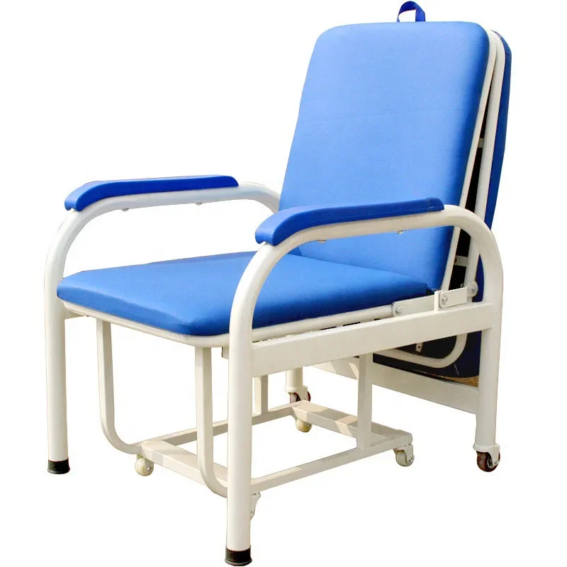 Hospital Medical Accompany Chair Patient Attendant Folding Nursing Chair Cum Bed