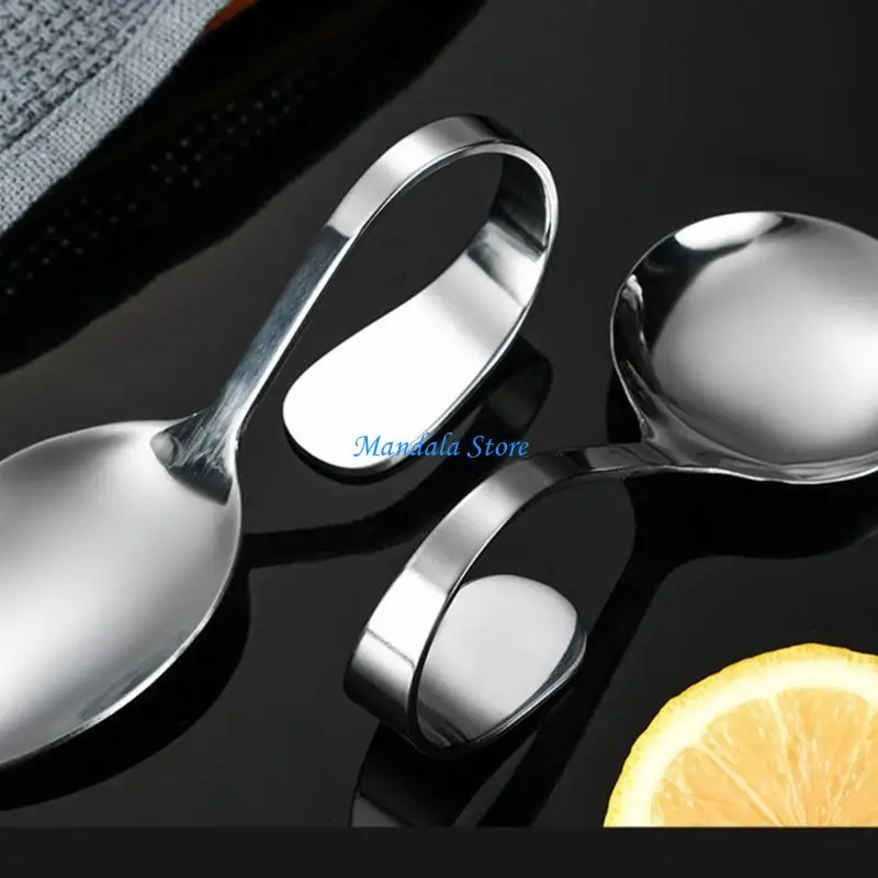 U2JC Creative Metal Spoon With Unique Design For Kitchen Dining 13x4.4cm
