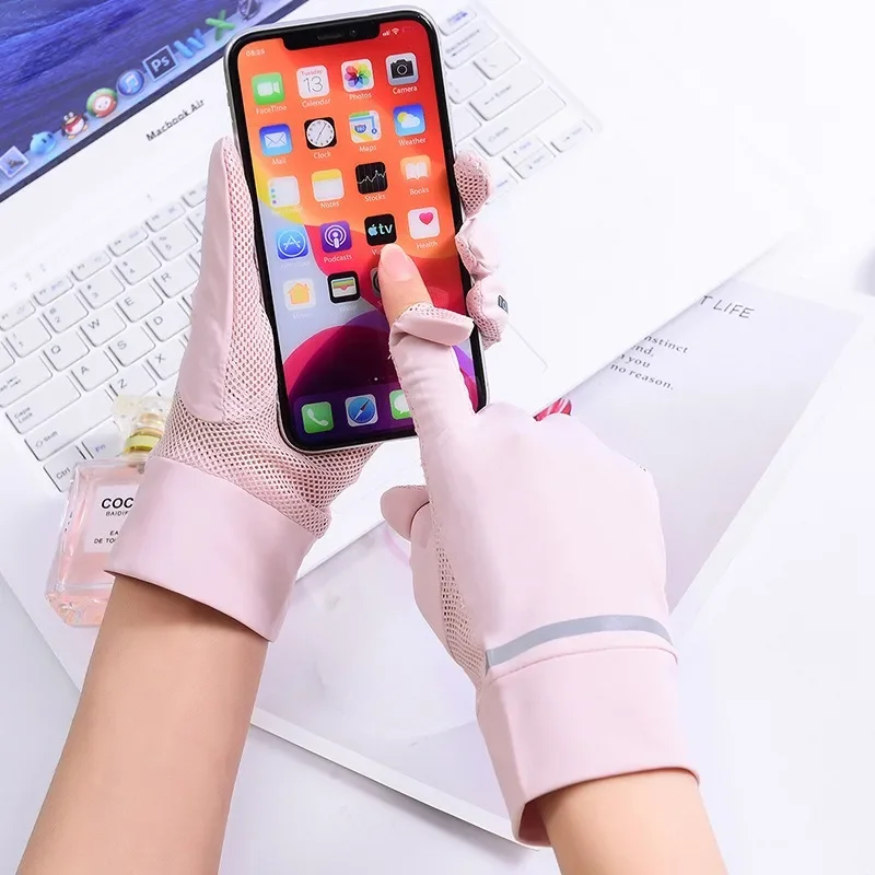 Женские модные перчатки, летние кружевные лоскутные перчатки, противоскользящие солнцезащитные перчатки для вождения, короткие тонкие перчатки в горошек, женские этикетные перчатки