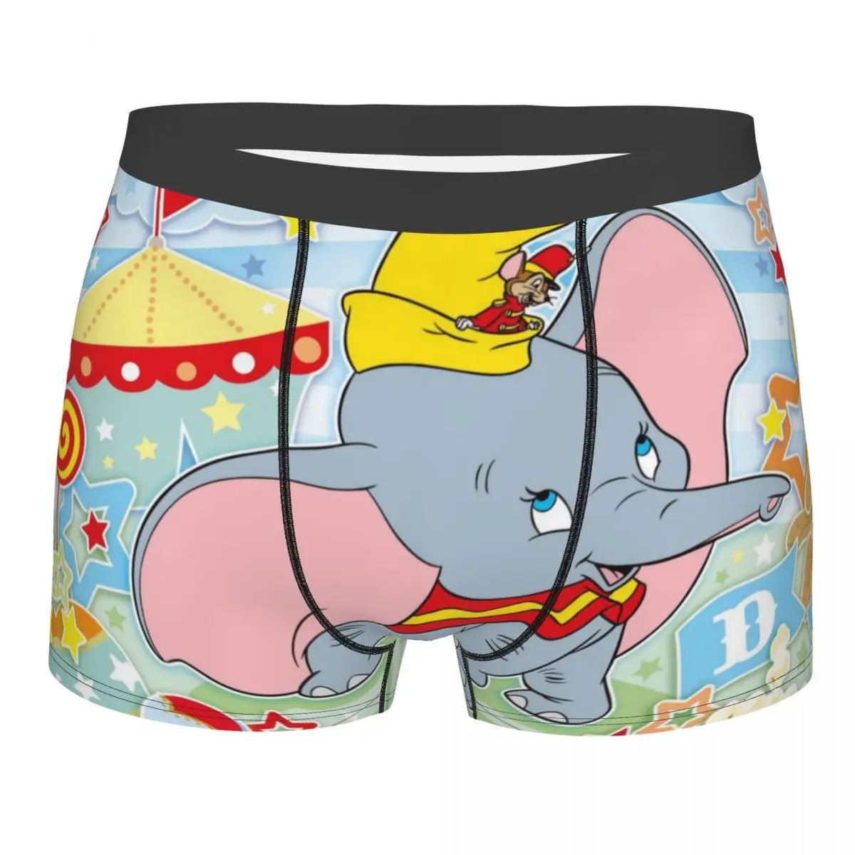 

Нижнее белье с героями мультфильмов Дамбо на заказ, мужские дышащие трусы-боксеры с милым слоном, шорты, мягкие трусы для Homme