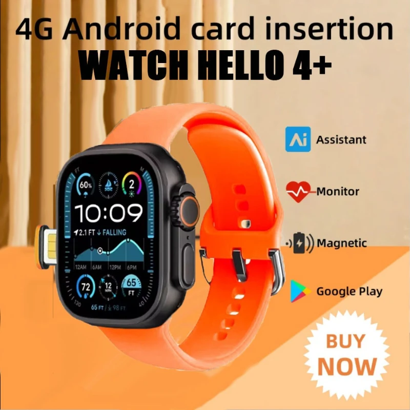 

Hello Watch 4 Plus 4G работают ОС Android предлагает GPS-карты Google Play доступ Воспроизведение в YouTube Шагомер трекер сна Поддержка SIM-карты