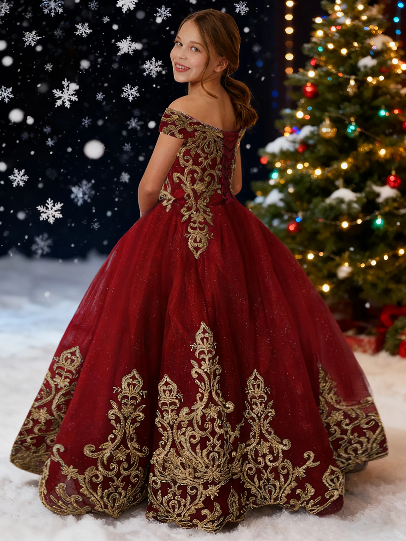 Flower Girls Princess Pageant Dreses Party Prom Puffy Ball Gowns Formal Dresses