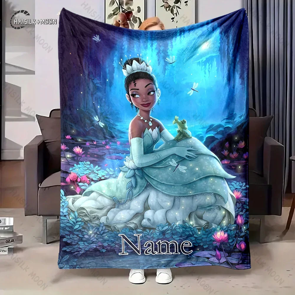 Customize Your Princess and The Frog Tiana Blanket Personalized Name Customized Blanket Sofa Bed Office Nap Four Seasons Blanket