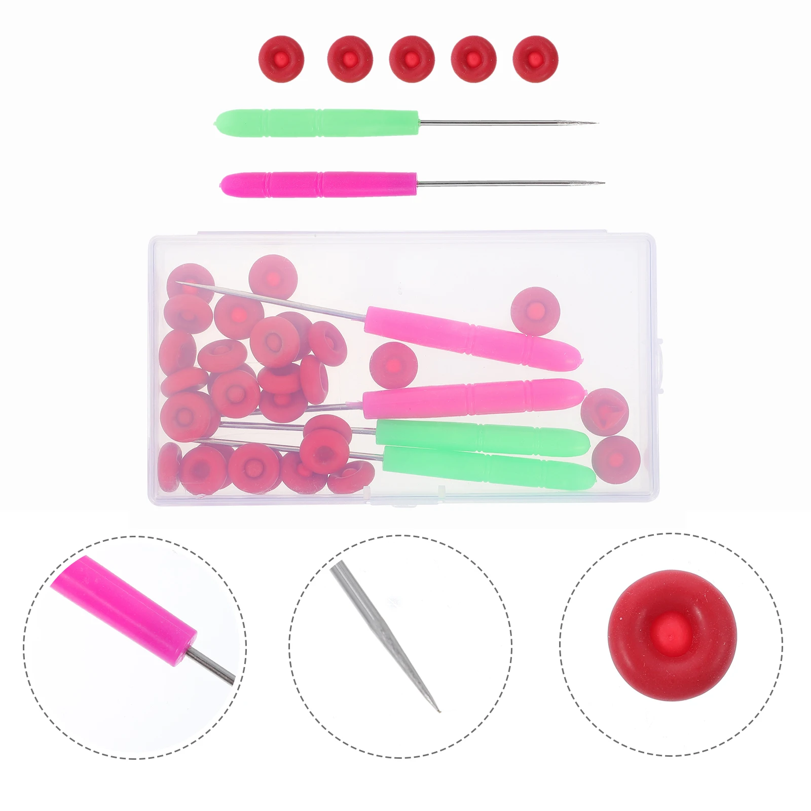 

34pcs Sealing Cap Glass Glue Mouth Cover Leak Proof Protector Silicone Sealant Jar Sealer Needle Set Hardware