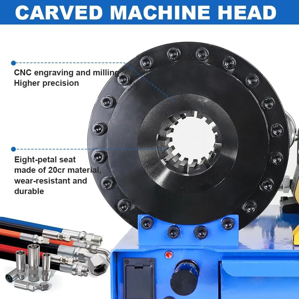 Herramienta de prensado de manguera hidráulica Manual, engarzador portátil con 8 juegos de troqueles
