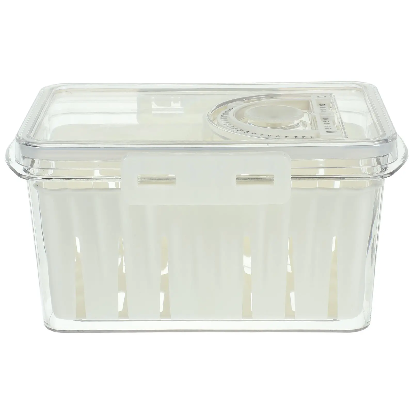 

Drain Storage Refrigerator Organizer Bin Kitchen Vegetable Food Preservation Cases Refrigerator Fruit Boxes Stackable Clear