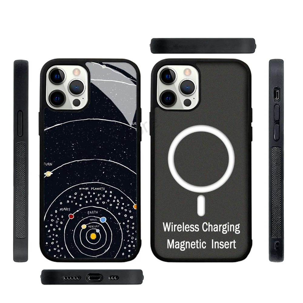 Solar System Phone Case Strong Magnetic For IPhone 15 14 13 Pro Max 11 12 Mini For Magsafe