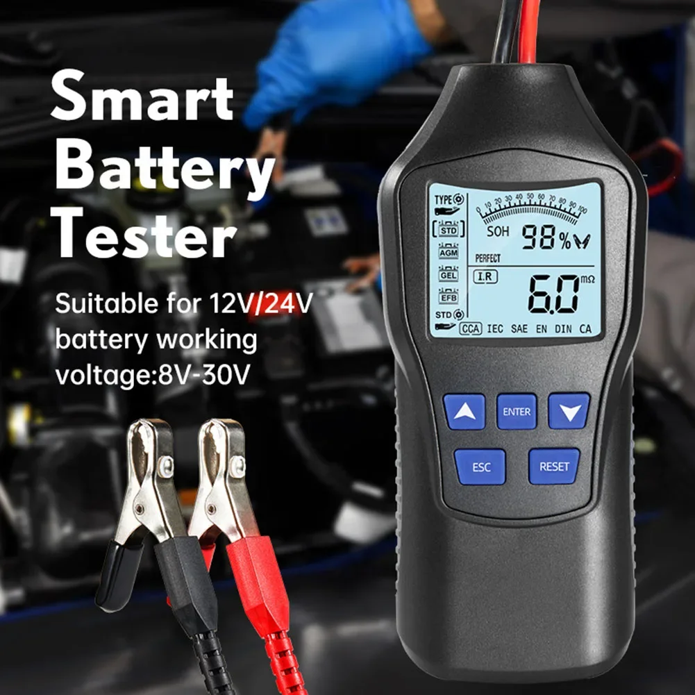 

Battery Load Test Tool 12V 24V Tester Protective Functions Included Voltage Measurement Tool Battery Life Estimation