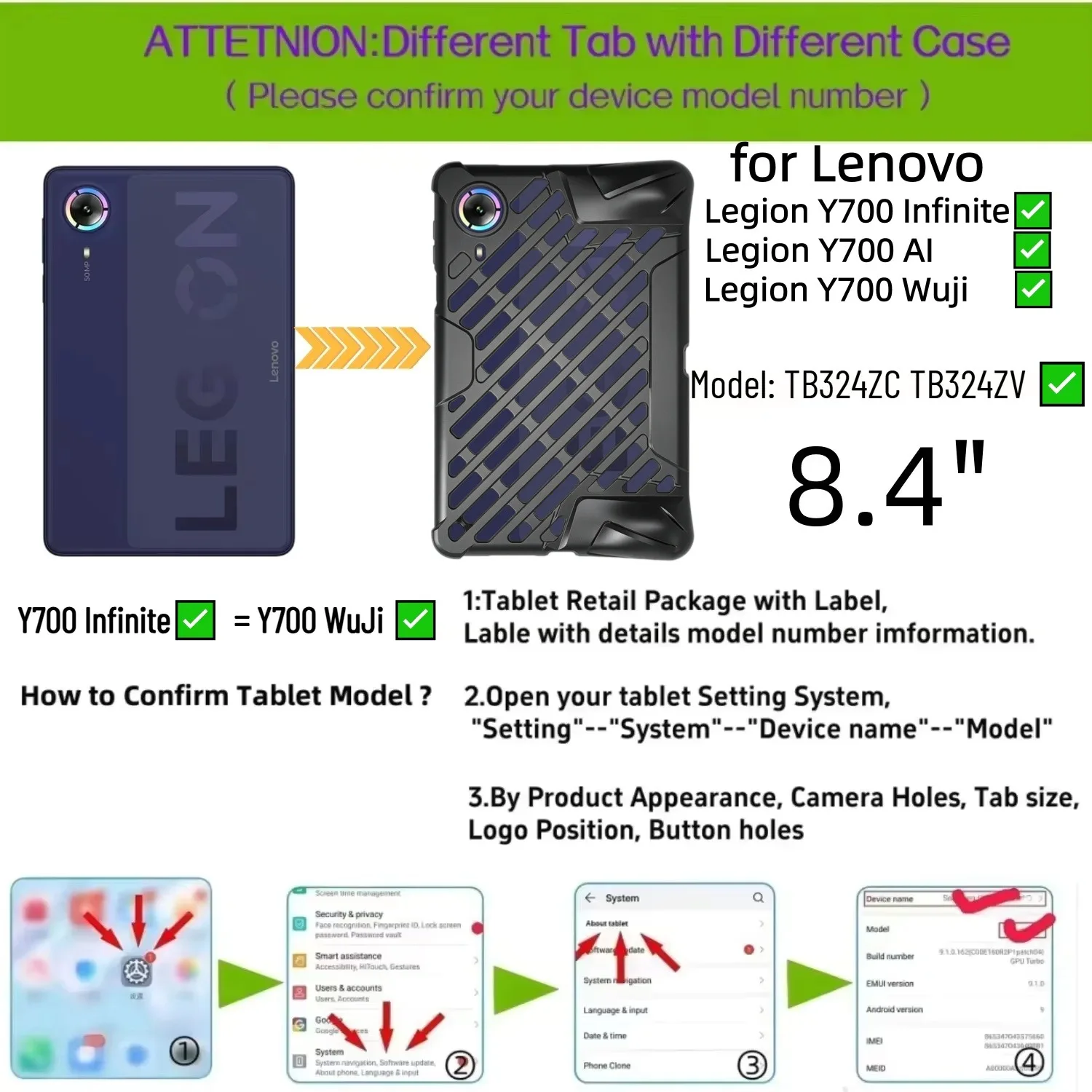 Ergonomic Gaming Case for Lenovo Legion Y700 Infinite AI TB324ZV TB324ZC Hollow Cooling Soft TPU Cover for Y700 WuJi 8.4