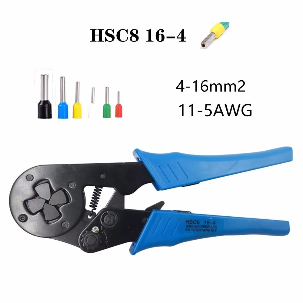 Hsc8 16-4 4-16mm2 11-5awg Mini Crimping Plier Type Self Adjustable Terminals Crimper Tools Tube Terminal Crimp Plier Tool
