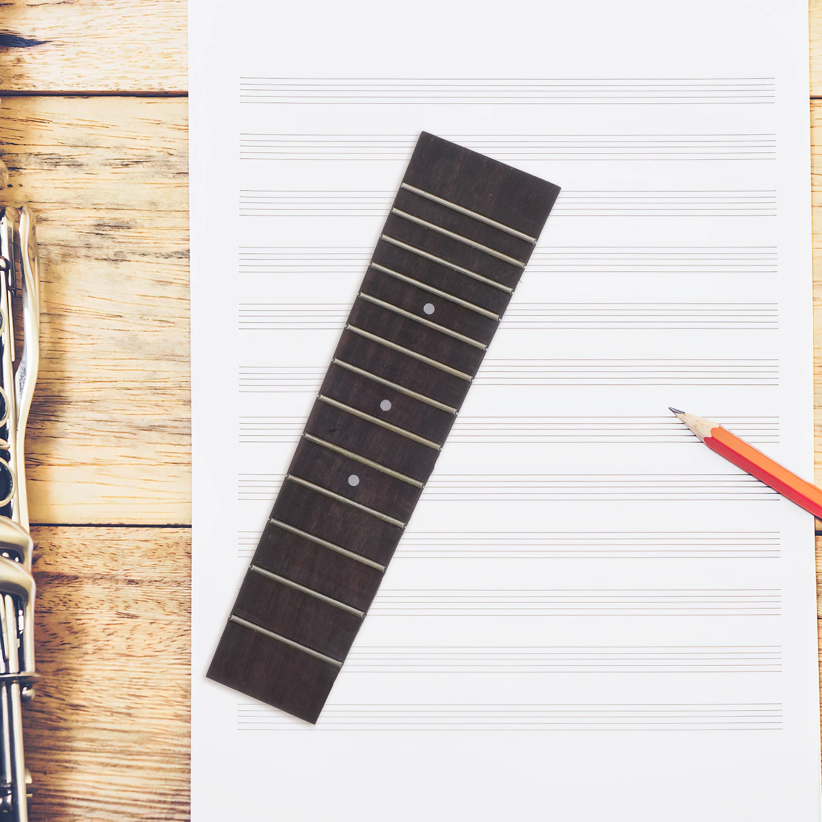 

13 Fret Rosewood Ukulele Fretboard 17 21 Inch Soprano Concert Replacement Natural Fragrance Classic Style Wear-Resistant Gsa04