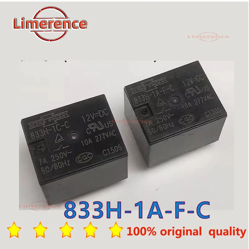 New original 5PCS/LOT 833H-1A-F-C 833H-1A-F-C-12VDC 833H-1A-F-C 12vdc 12v 4pin